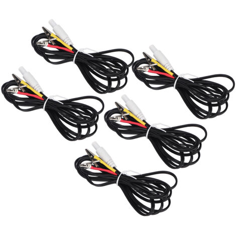 schwarze Elektrodenkabel für TENS-Geräte - 5er-Pack Massagekabel