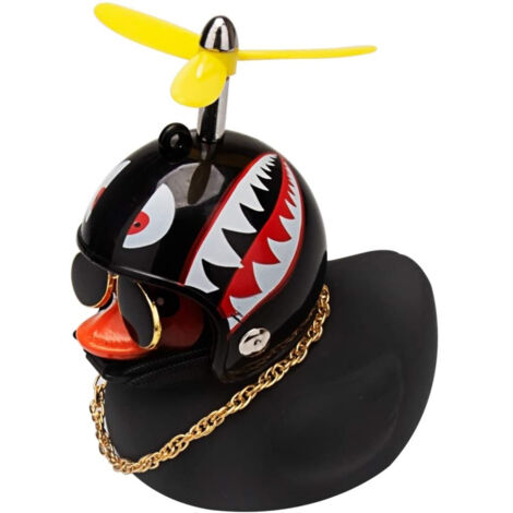 Schwarze Ente mit Helm, weiche Autodekoration – vielseitiges Ornament für Auto, Motorrad oder Schlafzimmer-Armaturenbrett