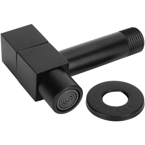 Schwarze G1/2 Spültischarmatur für Balkon, Kaltwasser, flächenbündig, inklusive Zubehör