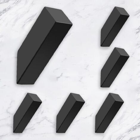 Schwarze Handtuchhaken, mattschwarze Bademantelhaken, moderne Handtuchhaken aus Edelstahl SUS 304, robuste, wasserfeste Wandhaken, 6er-Packung