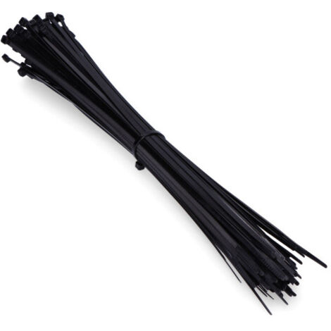 Schwarze Kabelbinder 300 x 8 mm (Beutel 100 Stück), hochwertiges Nylon