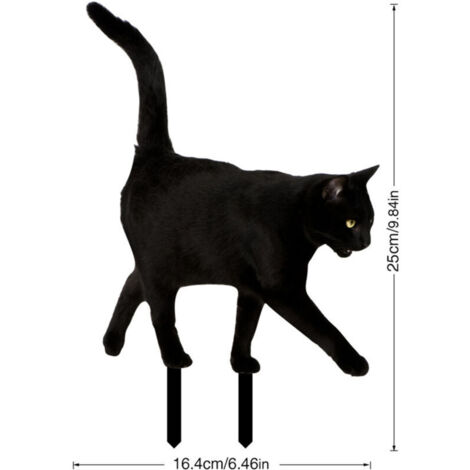 Schwarze Katzen-Simulation, schwarze Innendekoration, Außenstatue, Gartendekoration, Bauernhaus, Innendekoration, Rasen, Tierstatue, Katze, Gartendekoration, Gartentierdekoration
