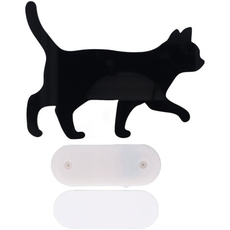 Schwarze Katzensilhouette-Lampe, die durch Stimme und Licht erwacht – Kleine Katzen-Wanddekoration, sanftes warmes Licht, batteriebetrieben, Acryl, für Zuhause, Wohnzimmer, Flur, Schlafzimmer