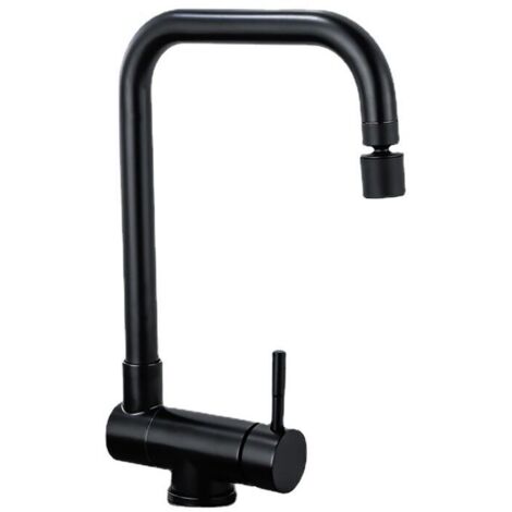 Schwarze, klappbare Küchenarmatur mit 2 Strahlarten, Unterfenster-Küchenarmatur, Schwarz, 2922 cm