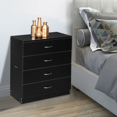 Schwarze Kommode mit vier Schubladen 663373cm