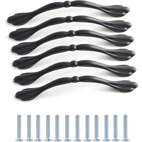 schwarze Küchenschrankgriffe, 128 mm Lochabstand, Schrankgriffe aus Aluminiumlegierung, perfekt für Möbelschränke, Schubladen, Kleiderschränke und Schlafzimmerschränke