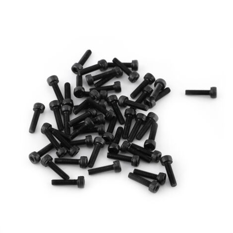 Schwarze M3-Innensechskantschrauben, 12 mm, Vollgewinde, 50er-Packung, Stahl