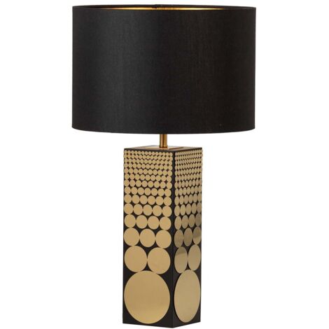 Schwarze MDF-Metall-Tischlampe 38X38X66 cm