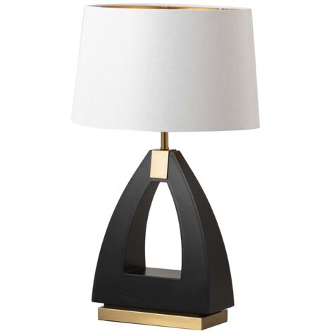 Schwarze MDF-Metall-Tischlampe 40X40X67 cm