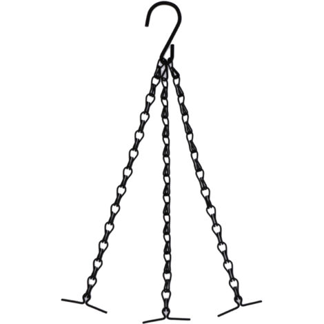 Schwarze Metall-Hängekette, 60 cm (23,62 Zoll), 20 Pfund, für Außen- und Innendekorationen