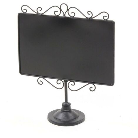 Schwarze Metalltafel mit Ständer 35x13,5x41cm
