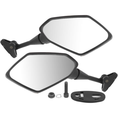 Schwarze Motorradspiegel, Sichtpaar, Ersatz für CBR F4 Racing.