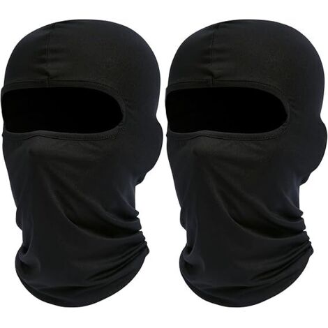 Schwarze Outdoor-Fahrradmaske (2-teilig), winddicht und atmungsaktiv für Fahrräder und Motorräder, Sport-Stirnband/Innenfutter/Kopfbedeckung.
