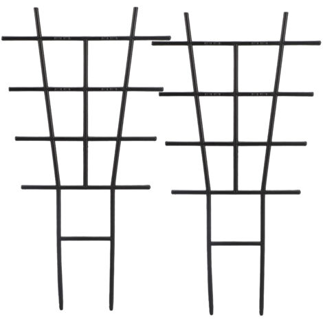 Schwarze PP-Kunststoff-Pflanzenstützen, 42 x 22,5 cm, 2er-Pack, für Gemüsegärten und Blumen