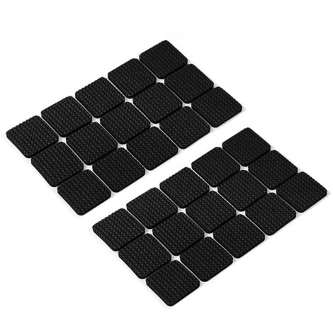 Schwarze quadratische Tischbeingleiter, 2,5 x 2,5 cm, 30 Stück, für Sofas, Esszimmerstühle und Tischbeine rutschfeste Gleiter.