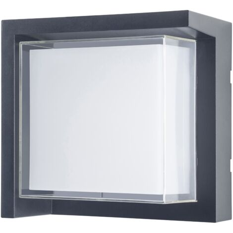 FORLIGHT Schwarze quadratische Wandleuchte Creu mit LED und Temperaturwähler
