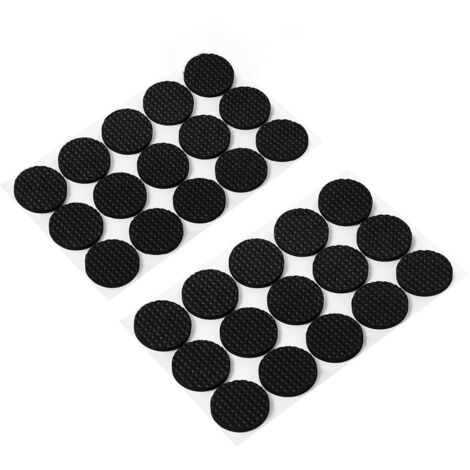 Schwarze runde Pads mit 2,5 cm Durchmesser (30 Stück) für Sofabeine, Esszimmerstuhl- und Tischbeine rutschfeste Pads.