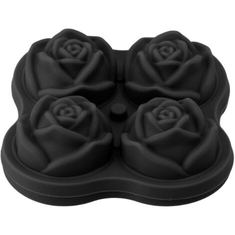 Schwarze Silikon-Eiswürfelform mit 4 Fächern für Cocktails und Restaurants