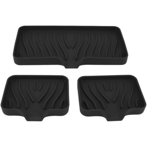 Schwarze Silikon-Seifenschale für die Küche, Schwammhalter für Waschbecken und Toilette
