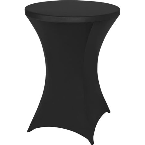 Schwarze Spandex-Tischdecke, Cocktail-Tischdecke, runde Stretch-Tischdecke mit hohen Füßen, geeignet für Partys, Bars, Hochzeiten, Geburtstage, Bankette, 80 x 110 cm