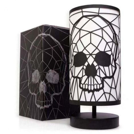 Schwarze Totenkopflampe, 3-Wege-Touch-Tischlampe, Gothic-Dekor, geeignet als Feiertagsdekoration, Geburtstagsgeschenk  FLITI