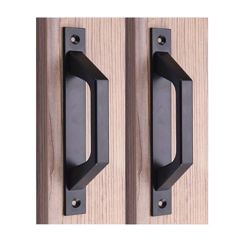 Image of ZVD - Schwarze Türgriffe aus Aluminiumlegierung – für Balkon – Schlafzimmer und Küche (2er-Pack)