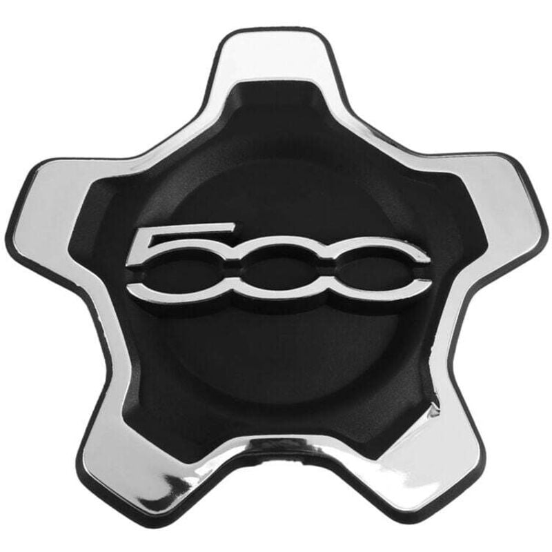 Image of Schwarze und silberne Radkappe, kompatibel mit Fiat 500X (2016–2022), staubdichter Nabenschutz