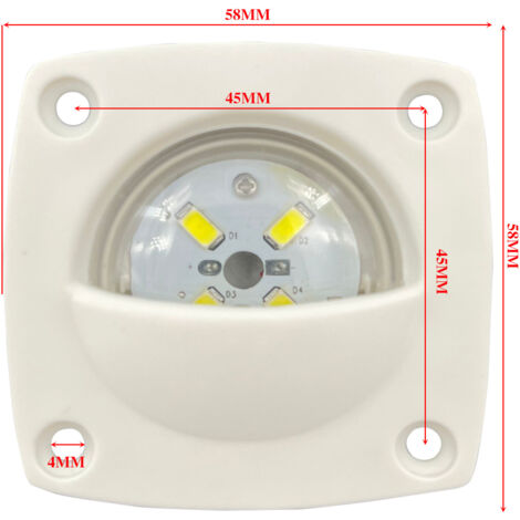 Schwarze und weiße Schrankleuchte aus Nylon-Kunststoff, 12V LED-Beleuchtung, geeignet für Hardware-Zubehör für Boote, Yachten und Wohnmobile, Schrankbeleuchtung, weiße Schrankleuchte.