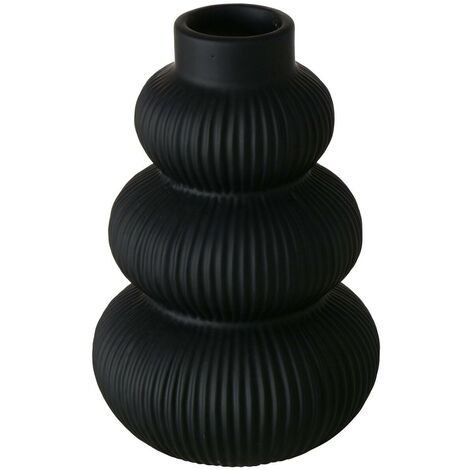 Schwarze Vase aus Keramik MAURICE, 21 cm