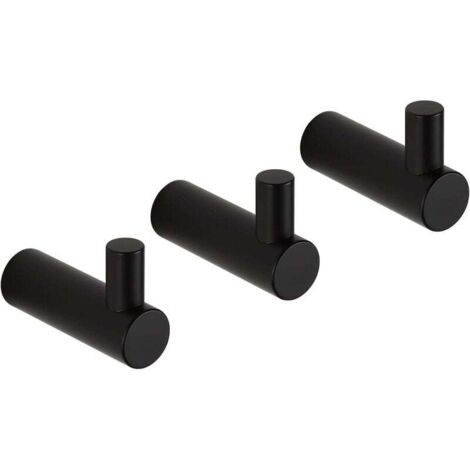 Schwarze Wandhaken, 3er-Pack Wandhaken, Handtuchhaken aus 304 Edelstahl für Badezimmer und Küche