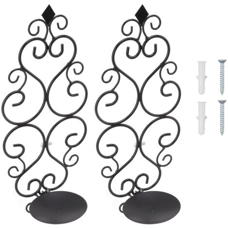 schwarze Wandkerzenhalter aus Schmiedeeisen, eleganter, klassischer Stil für Wohnzimmer, Schlafzimmer und Flur