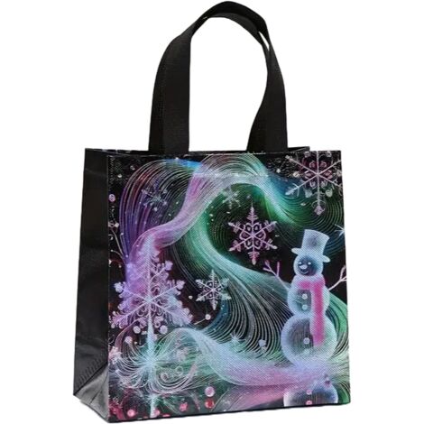 Schwarze Weihnachtsgeschenktasche Muster-Mix