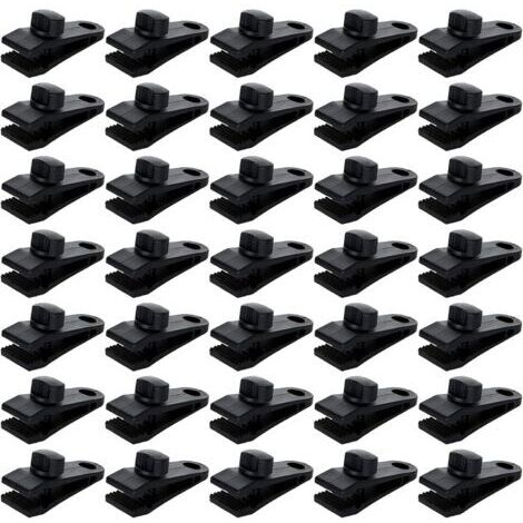 Schwarze Zeltplanenclips, 30er-Packung, abschließbare Planenklemmen für Markisen, Campingplanen, Sonnensegel und Poolabdeckungen