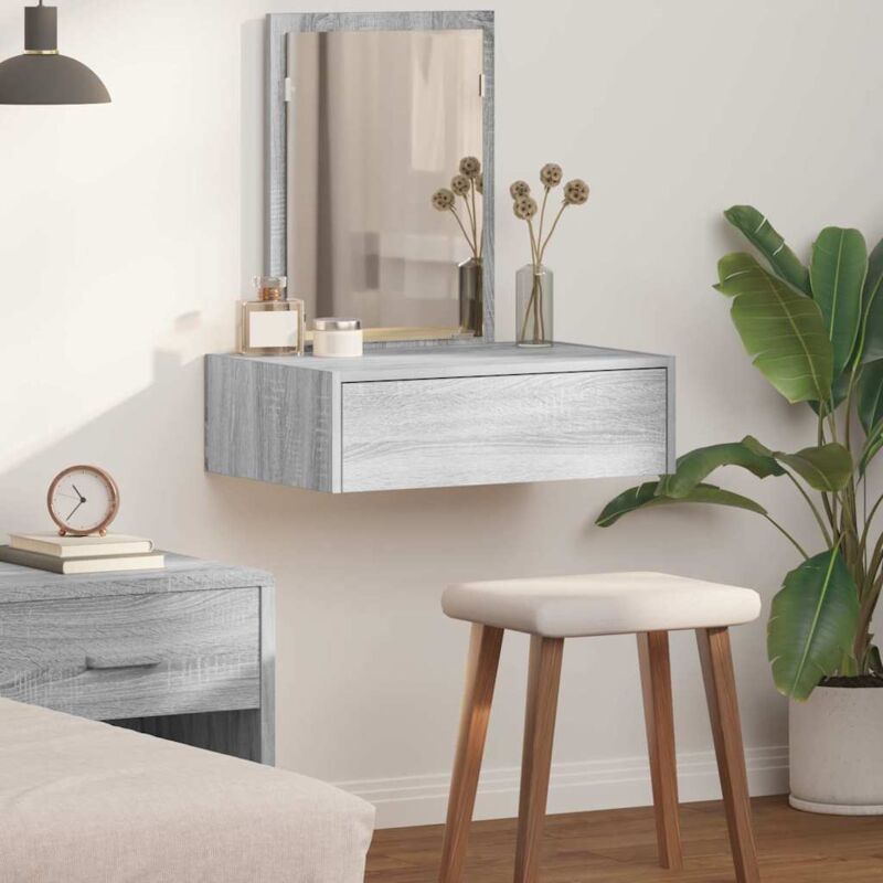 Wand-schminktisch Grau Sonoma 60x40x70 Cm Vidaxl538131