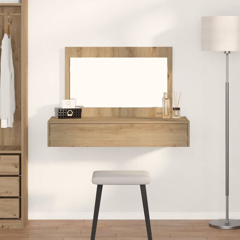 Vidaxl - Schminktisch Mit Speicher Braun 100 X 40 X 70 Cm Holzwerkstoff