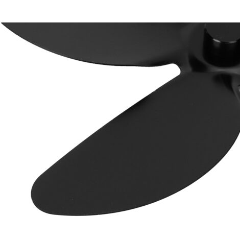 Schwarzer 5-Blatt-Lüfterflügel aus Aluminium – Thermobetriebener Lüfter für Herd/Kamin, Universalzubehör (Durchmesser 18 cm, 76 g)