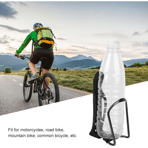 Schwarzer Aluminium-Fahrradflaschenhalter, verstellbar von 60 bis 82 mm, passend für Mountainbikes, Mountainbikes und Hybridräder, mit 2 Schrauben