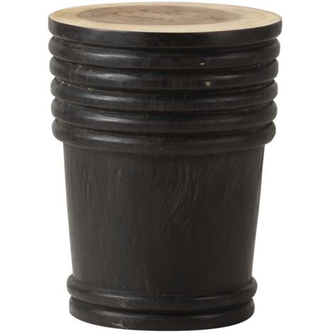 Schwarzer Beistelltisch aus Naturholz 35X35X45 cm