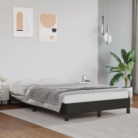 Schwarzer Bettgestell 120x190 cm Kunstleder
