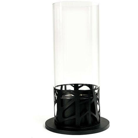 Schwarzer Bioethanol-Tischkamin 20,3 x 20,3 x H 50 cm