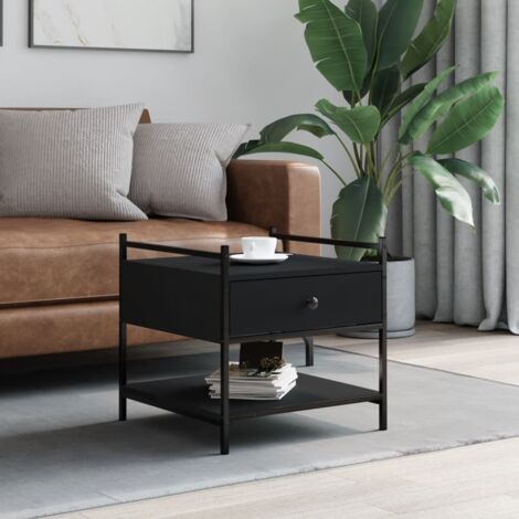 Schwarzer Couchtisch 50x50x50 cm aus Spanplatte