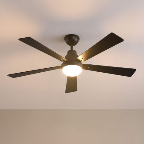 Schwarzer dimmbarer LED-Deckenventilator 132 cm mit wechselbarer Farbtemperatur - Cosmo