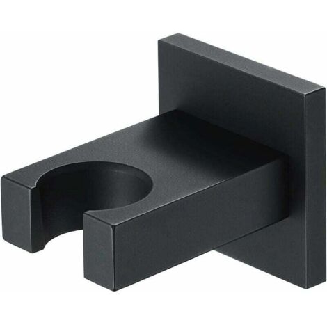 Schwarzer Duschhalter Messing-Duschhalter Quadratischer Wand-Handbrausehalter Duschhalterung