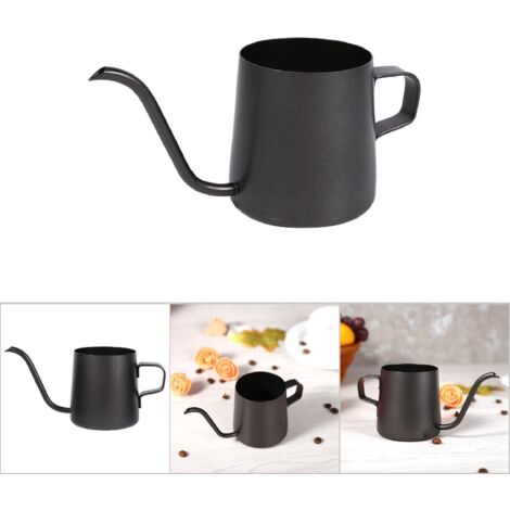 Schwarzer Edelstahl-Filterkaffeebereiter mit langem, dünnem Ausguss (250 ml)