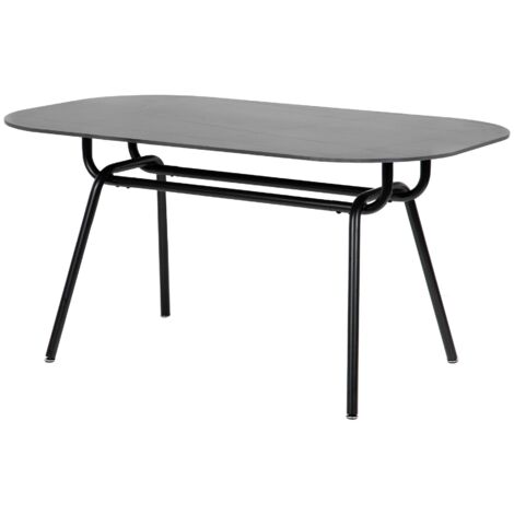 Schwarzer Esstisch aus Metall-Harz 150X90X75 Cm