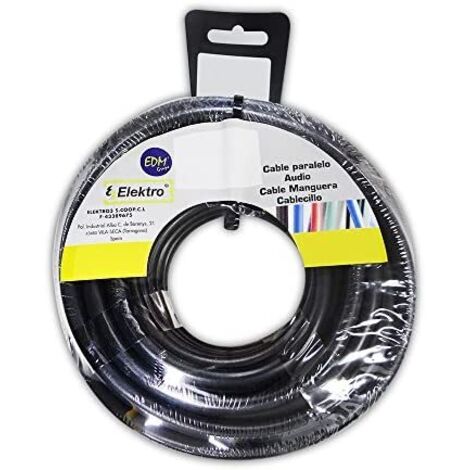 Schwarzer Flachschlauchaufroller 2x1mm 20mts (Audio)