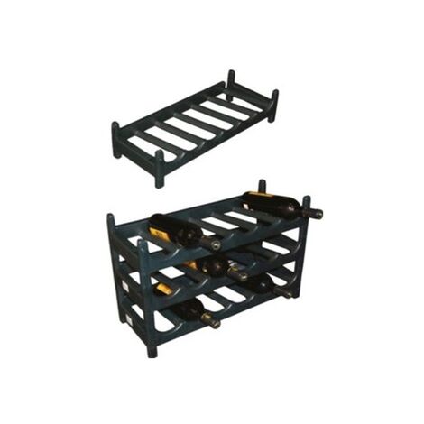 Schwarzer Flaschenregal fÐ©r Weine, Getrnke und Glasflaschen 60 x 25 x 13,5 cm