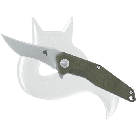 Schwarzer Fuchs Kravi Klappmesser Green G10 Griff Stein gewaschener Klinge
