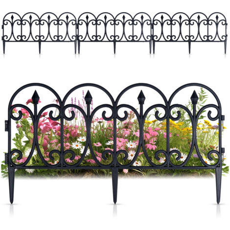 Schwarzer Gartenzaun 60x33 cm 4 Stk.