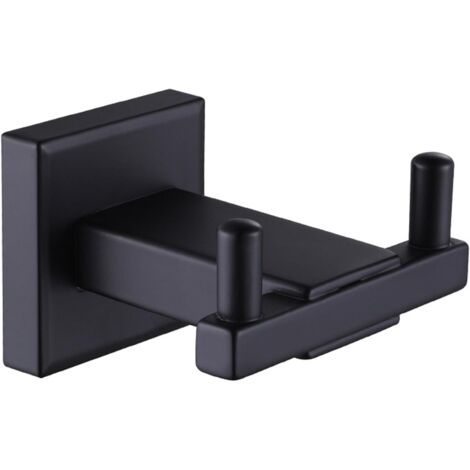 Schwarzer Handtuchhaken, Wandgarderobe, zum Einschrauben, Edelstahl, für die Küche